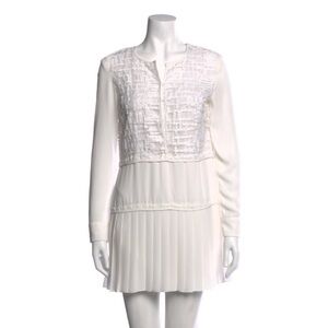 Alexis Ivory Textured Long Sleeve Dress